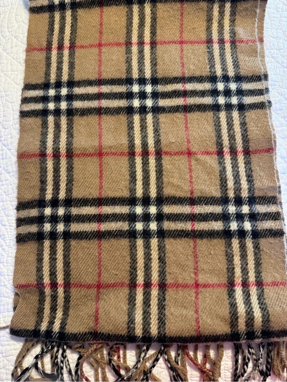 Burberrys of London Vintage 100% Lambswool Classic Tan Nova Check Scarf W/COA - Picture 9 of 10